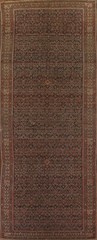 Pre-1900 Malayer Vegetable Dye Handmade Antique Rug 7×16 Traditional Wool Carpet