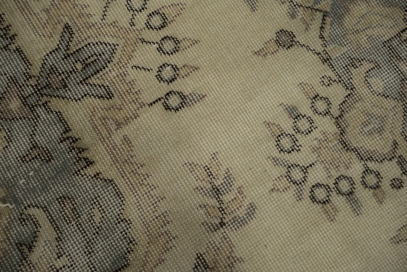 Exquisite Vintage Ivory Rug Intricate Distressed Medallion Design 5x9 Carpet gallery