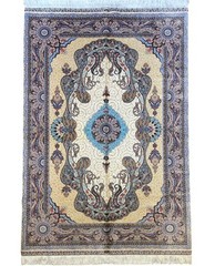 Silk Rug 3 x 5 Feet High Quality Floral Medallion Design Soft 91 x 152 cm