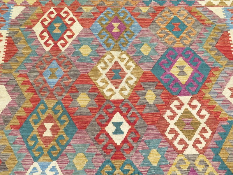 Oriental Rug, Area Rugs, Wool Boho Rug, Turkish Kilim, Handmade Rug 70"x95" gallery