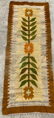 Vintage Traditional Handmade Beautiful Floral Kilim Floor Rug Carpet 122×49 cm