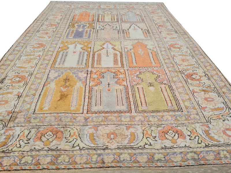 Amazing Hand Knotted Vintage Turkish Kaisery Qaisery Silk Area Rug 4.3 x 3.0 Ft gallery
