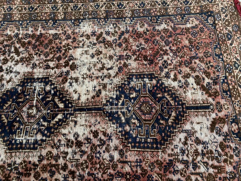 1950s Vintage Turkish Geometric Rug Large Handmade Wool Farmhouse Antique 6x10ft gallery