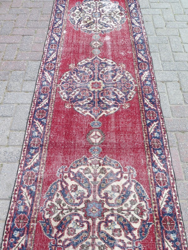 Vintage Turkish Runner Rug Hallway Rug Carpet Corridor Handmade Long Rug31"x136" gallery