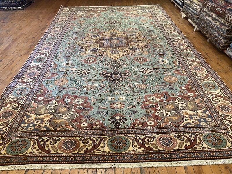 Rare Antique 1930-1940s Wool Pile Natural Dye Kayseri Bunyan Area Rug 6’5”x10’8” gallery