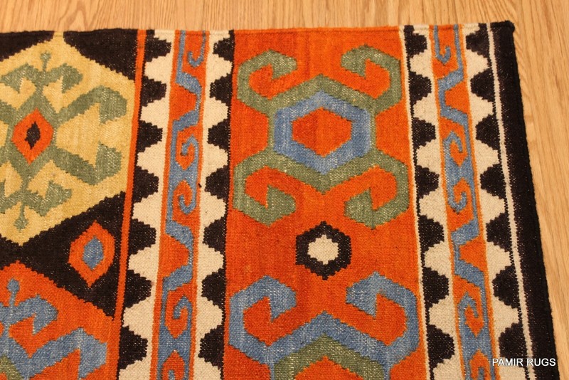 _HAND_WOVEN_KILIM_Southwestern style 5x8 ft. SHIRVAN CAUCASIAN KAZAK DESIGN gallery