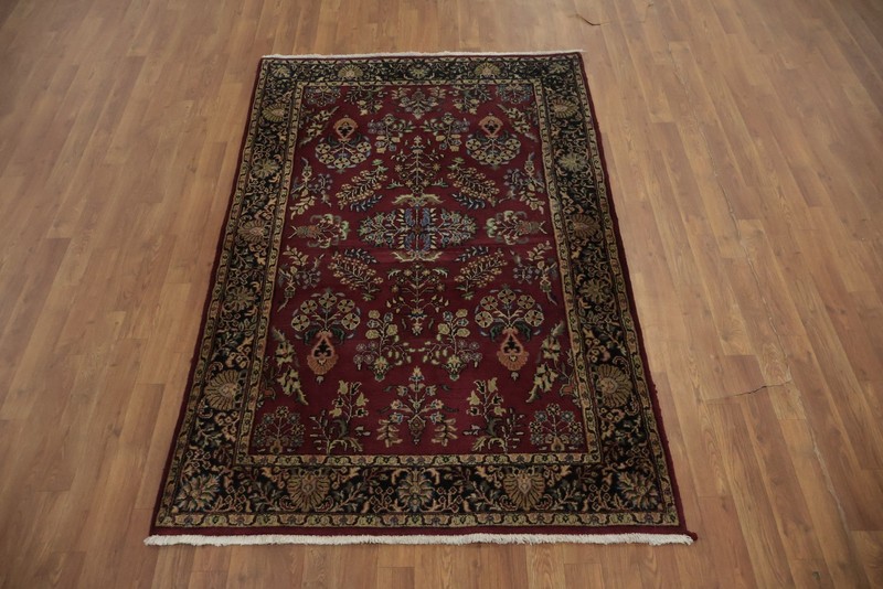 Rich Burgundy Floral Classic Rug 4x6 Timeless Home Elegance Handmade Wool Carpet gallery