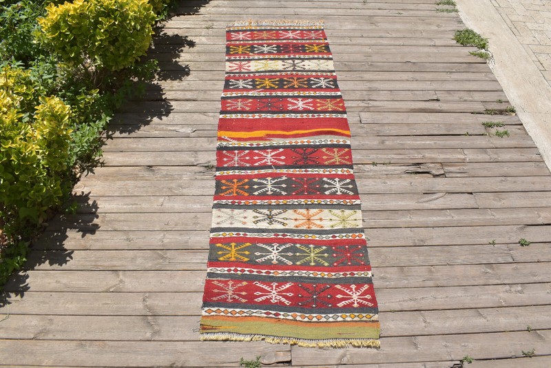 Turkish Rug 24''x80'' Oriental Runner Kilim Corridor Cicim Hallway 2x6 Size gallery
