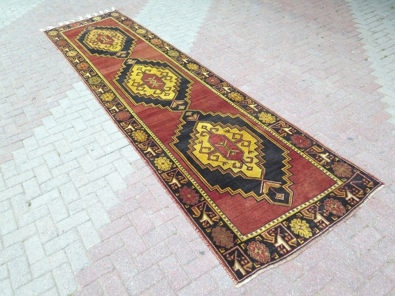 Anatolia Carpet Runner, Aisle Hallway Handmade Wool Rug, Stairs Teppich 45"X167" gallery