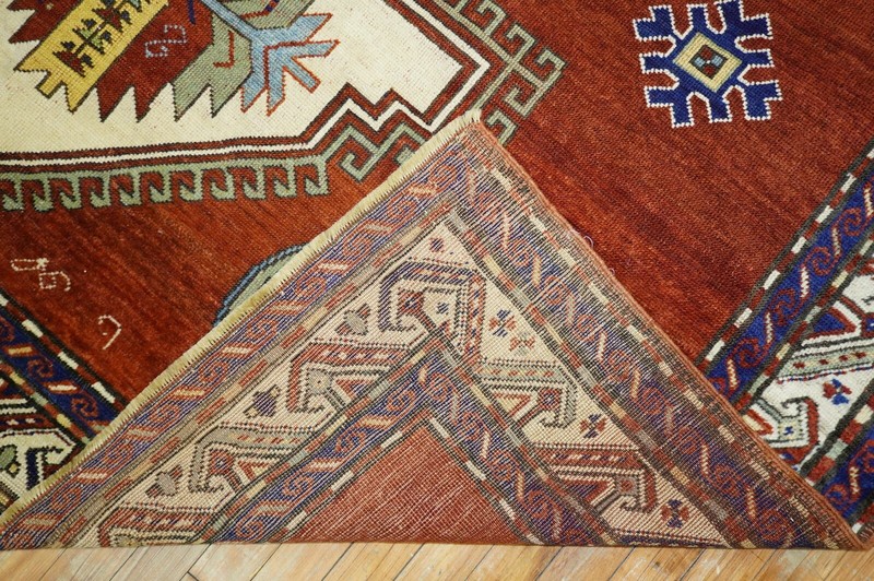 Antique Dated Caucasian Kazak Rug Size 6'5''x9'1'' gallery