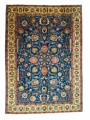 Antique Vintage Hand Woven Royal Blue Oriental Rug KHOY Azeri 9.6 ft x 12 2” ft