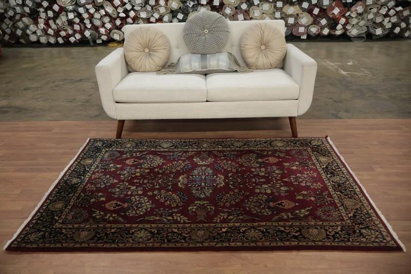 Rich Burgundy Floral Classic Rug 4x6 Timeless Home Elegance Handmade Wool Carpet gallery
