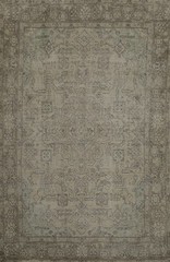 Neutral Antique Look Distressed Area Rug 6×9 Ft Handmade Medallion Wool Carpet