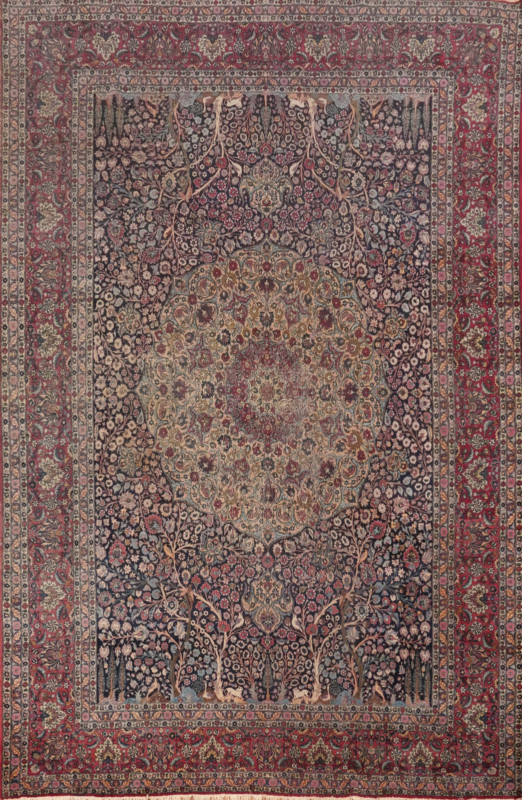 Antique Floral Large Rug 12x16 Vegetable Dye Traditional Hand-knotted Wool gallery