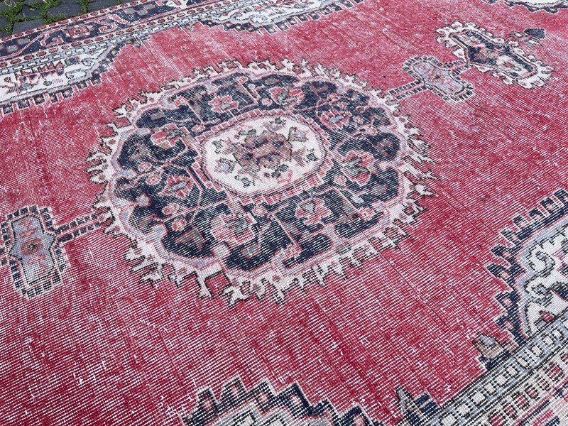 Bohemian Large Rug, Turkish Vintage Rug, Handmade Wool Rug, 5,7 x 9,2 ft gallery