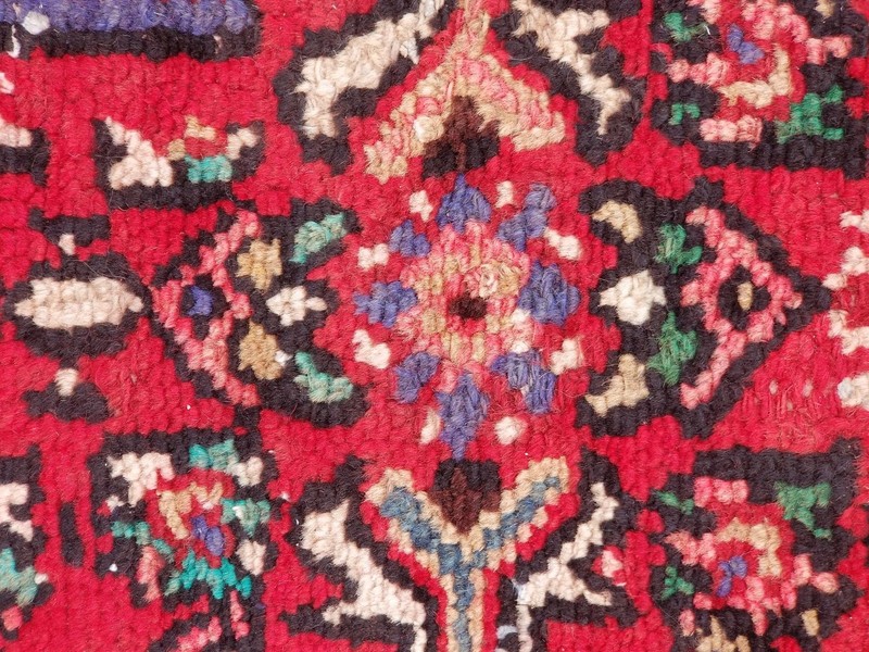 Vintage Traditional Handmade Hamadan Wool Multicolor Rug 318 x 211 cm gallery