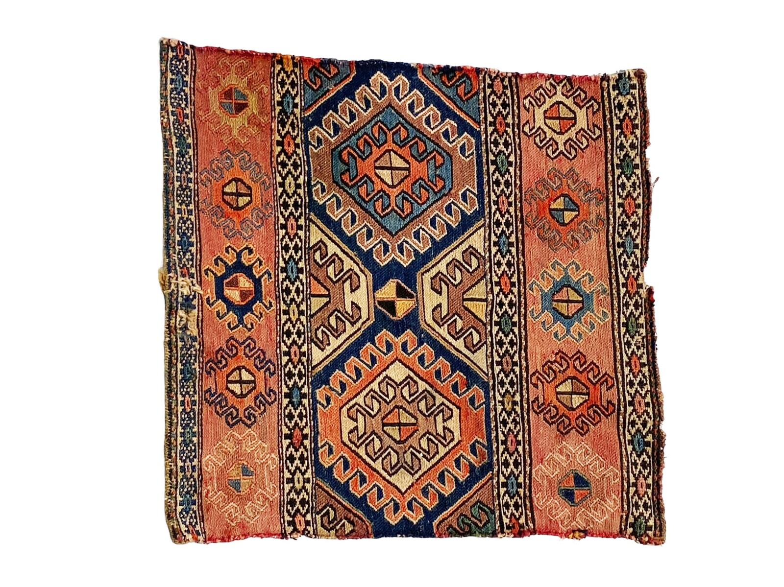 #7187 Antique and Rare Small Tribal Caucasian Kuba Kilim 1.9' by 1'8" gallery
