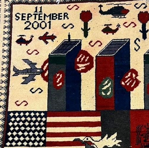 9/11 Handmade Afghanistan Amazing war rug Great Quality Beauiful design 5ftx3f gallery