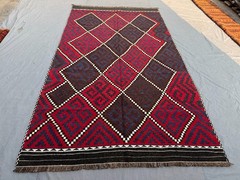 7×11 Red Antique Baluchi Afghan Kilim Rug Handwoven Wool Tribal Lounge Oriental