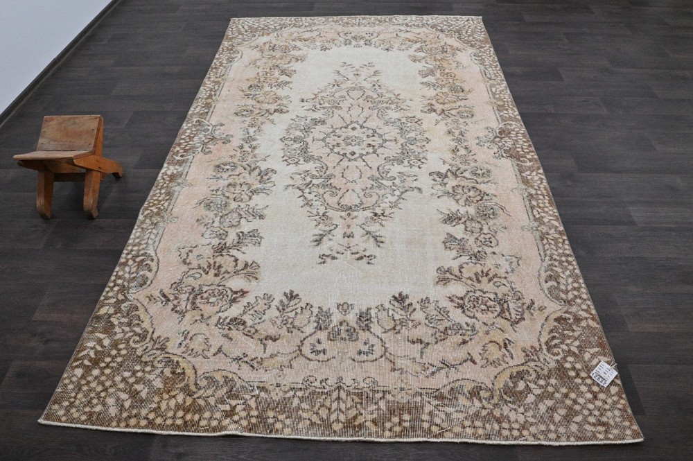 Oushak Turkish Vintage Rug 5x9 Kilim Rug Anatolian Handmade Boho Decor BEIGE