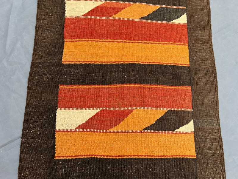 2'7x13'4 ft Afghan Kilim Runner Rug – Handwoven Wool Modern Tribal 14ft Long Rug gallery