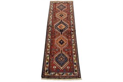 Yalameh Runner 2′ x 6’2” Red Wool Vintage Tribal Hand-Knotted Oriental Rug