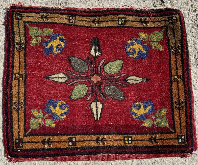 Two Small Anatolian Handmade 100% Wool Rugs - 50 cm x 42 cm/76 cm x 60 cm gallery