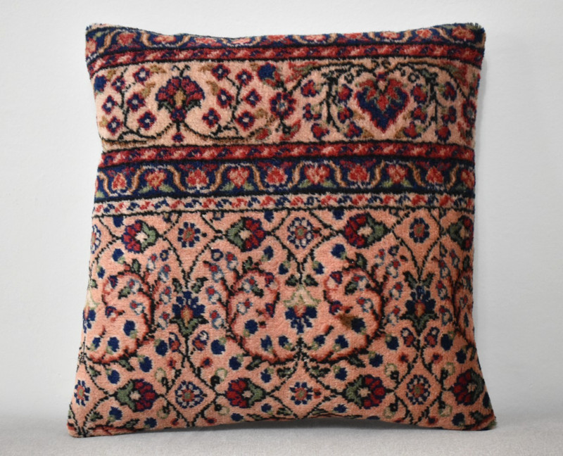 Turkish Pillow Cover Sofa Rug 16'' x 16'' Made of Antique Cushion Cover Carpet gallery