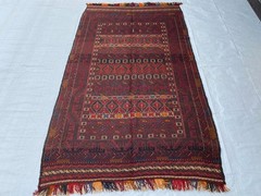 5×9 ft Antique Afghan Faded Turkmen Geometric Tribal Traditional Wool Kilim Rug