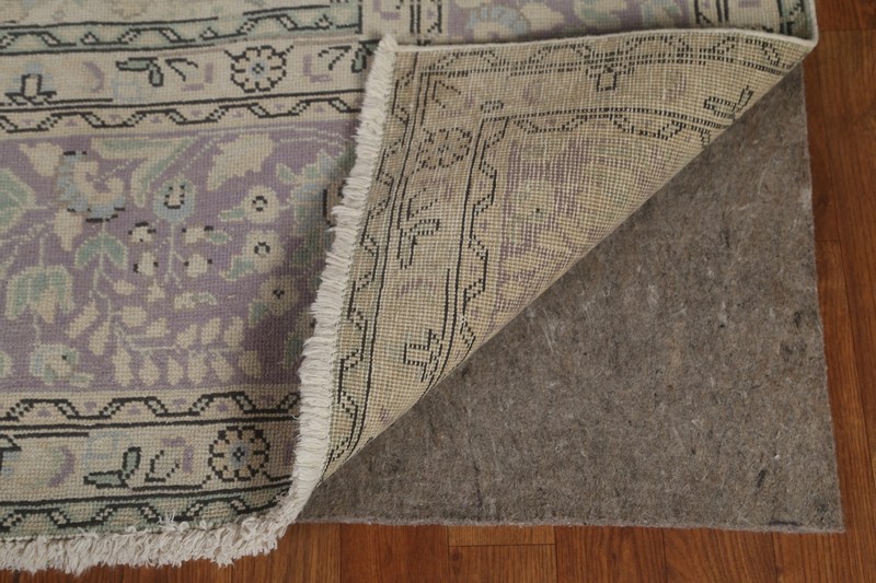 Vintage Muted Beige Wool Tebriz Handmade Dining Room Area Rug 10x13 Carpet gallery