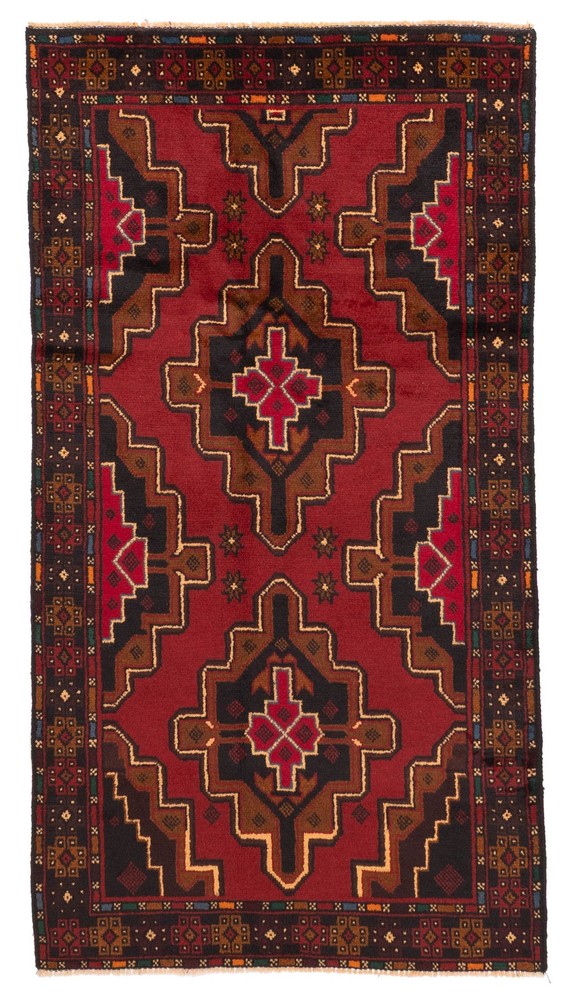Vintage 3'7" x 6'7" Traditional Hand Knotted Vegetable Dye Wool Area Rug
