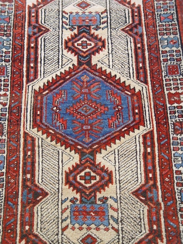 Antique Sarabb Herizz Tribal Hand Knotted Wool VEG, Dyes Oriental Rug 3' x 6' gallery