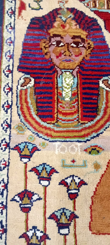 Egypt Made Carpet Handmade Beige Color 2 X 4 Ft Rug Nefertiti Pictorial Carpet gallery