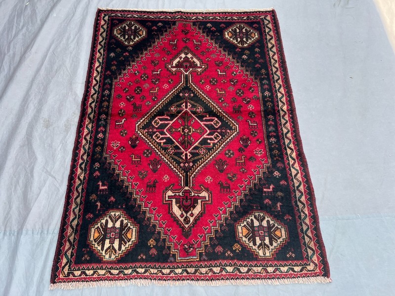 3'5x4'9 ft Afghan Hand Knotted Tribal Rare Rug – Medallion Pattern, Vintage Rug gallery