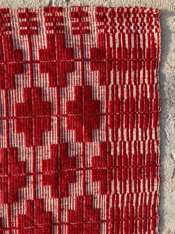 Vintage Handmade Geometric Traditional Wool Flatwave Rug 210x157 cm gallery