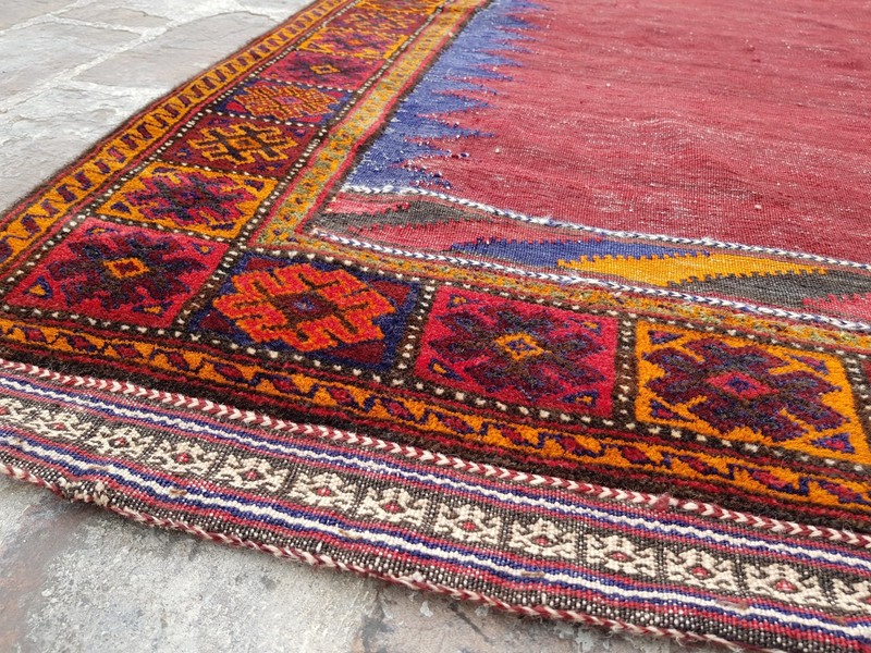 133x126 cm Handmade Afghan Vintage Rug Best Trible Kilim Wool rug square Kilim gallery