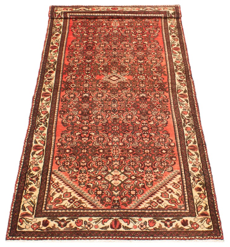 3'8" x 9'1" Vintage Hand-knotted Runner Rug Traditional Oriental Wool Carpet gallery