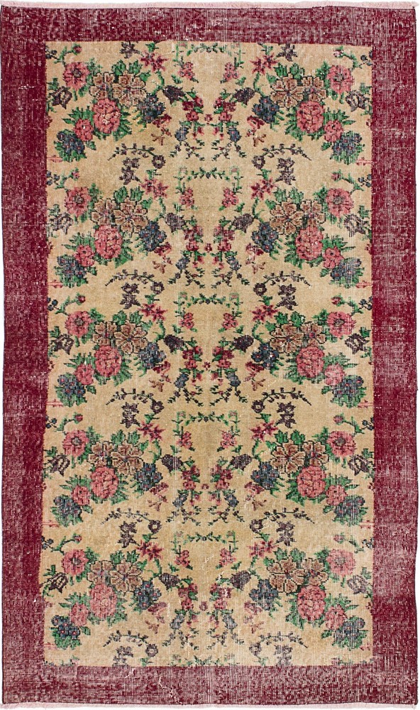 Traditional Vintage Hand-Knotted Area Rug 3'8" x 6'6" Oriental Wool Carpet