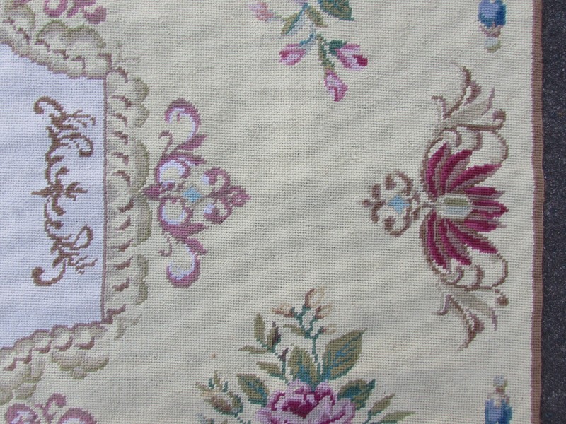 Fine Vintage Hand Made French Design Wool White Needlepoint Aubusson 296X245cm gallery