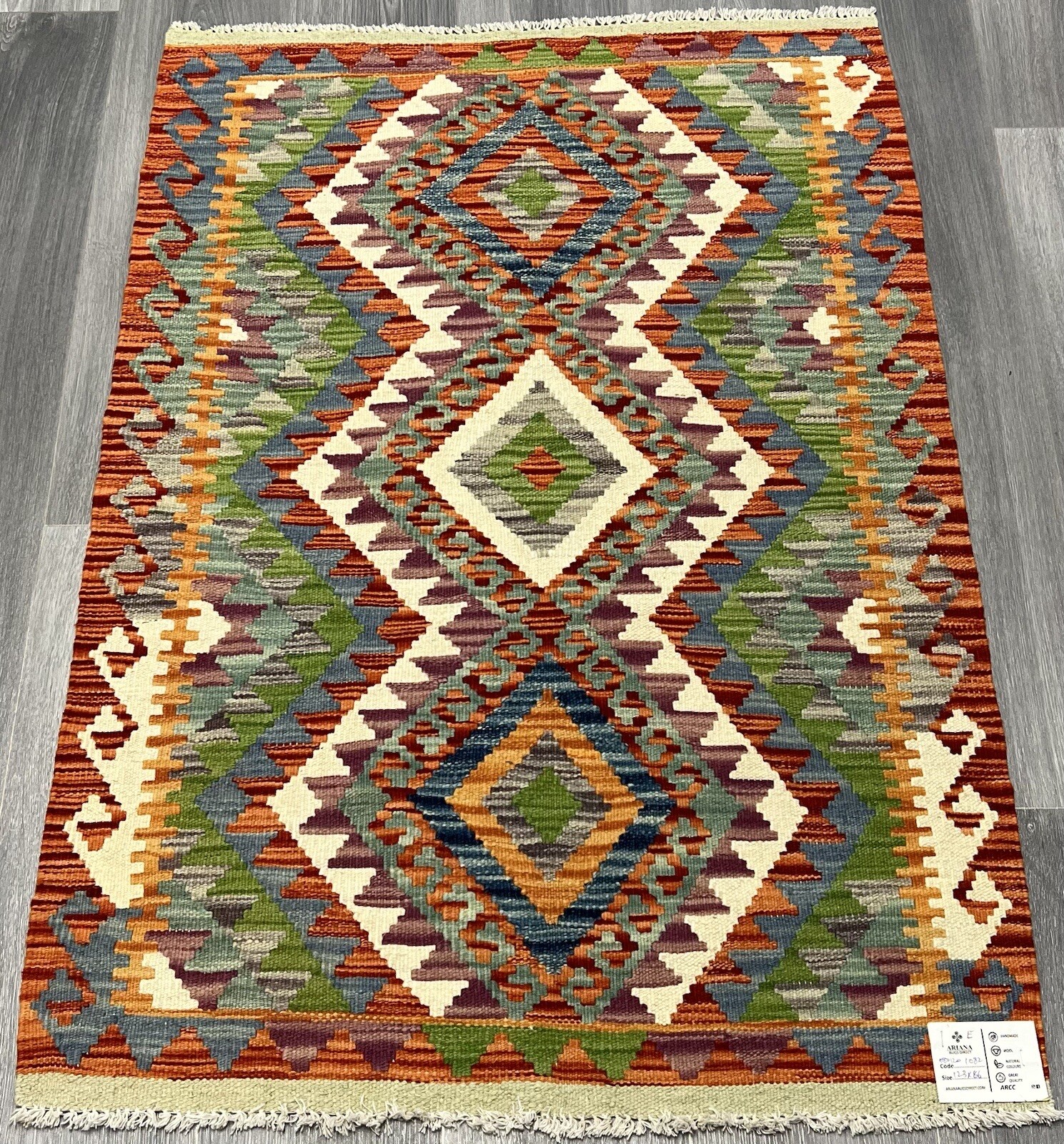 Vintage Kilim Traditional Hand Made Oriental Wool Kilim 4ftx3ft 123cmx86cm gallery
