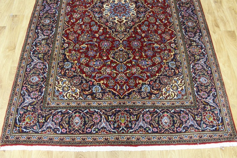 Fine Signed Keshan Oriental Rug Kurk Wool Floral Carpet 220 x 140 CM (7’3” x 4’7 gallery