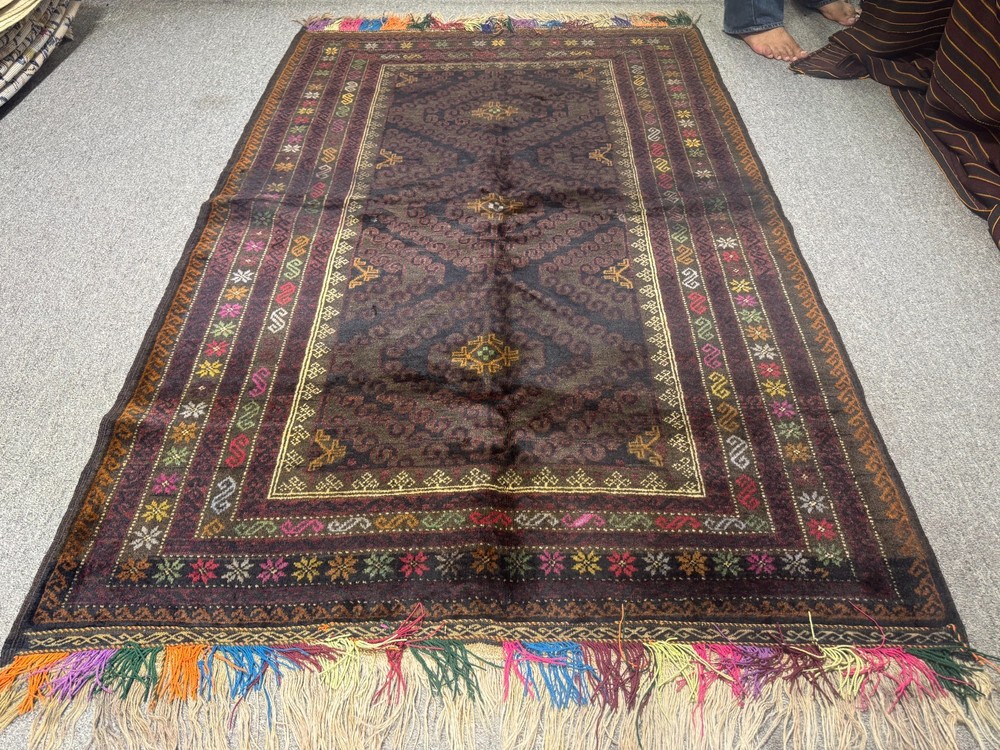 Fine Afghan Vintage Tribal Baluchi Rug 4x6 ft Hand Knotted Antique Oriental Rug