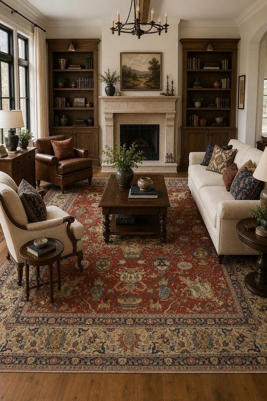 Old Dynasty Pictorial Wool Large Rug 11x15 Ft Hand-Knotted Traditional Wool Rug gallery