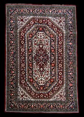 Burgundy Gold Rug 5×7 Very Fine Authentic Carpet Wool Handmade Semi Antique Quum