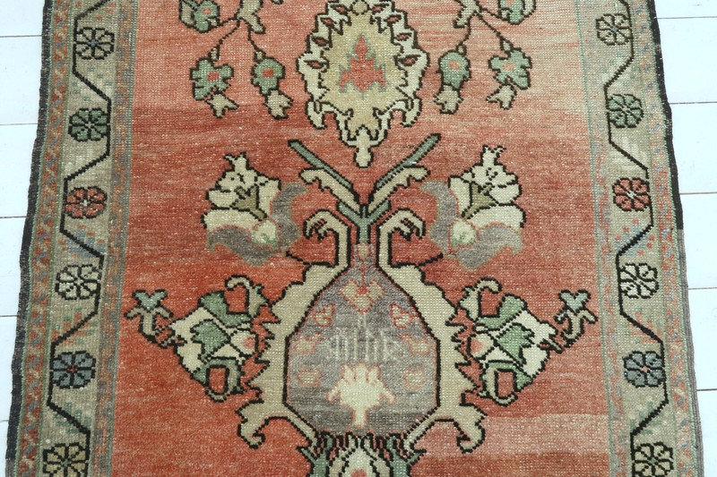 Turkish Yahyali Carpet Rug, Handmade Wool Tribal Rug, Teppiche 33"x72" Area Rugs gallery