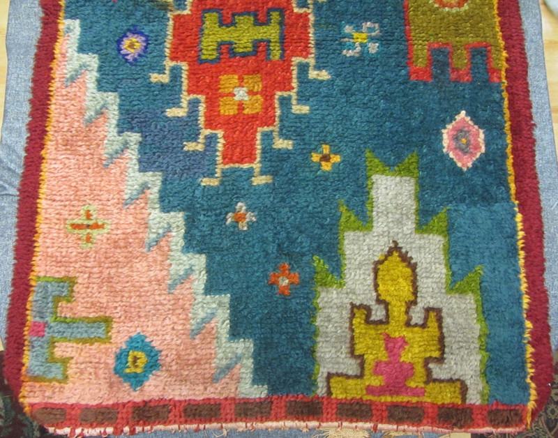 Vintage Scandinavian Rya Rug Wool Pile Sampler Mid Century Design 32" x 51" Rare gallery