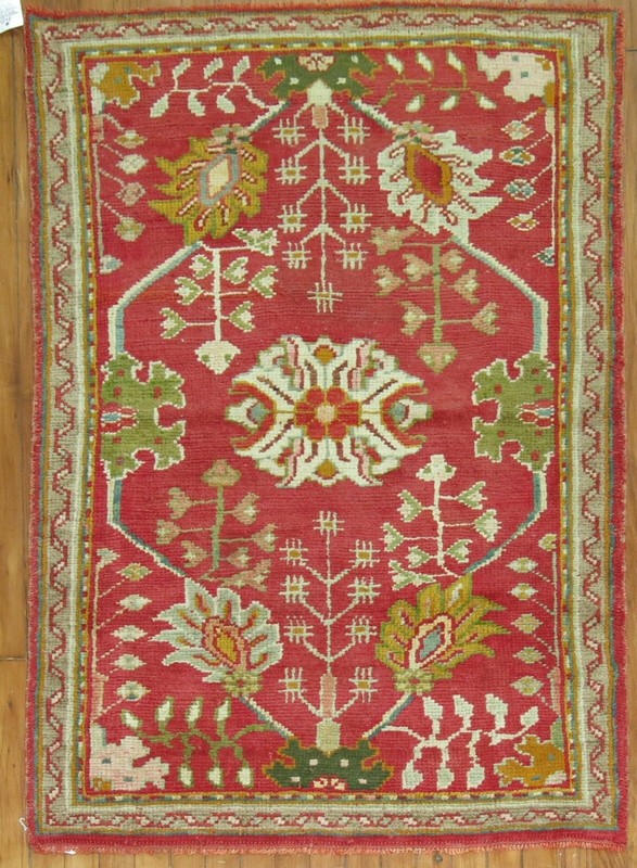Antique Gorgeous Turkish Oushak Ushak Rug Size 3'3''x5' gallery