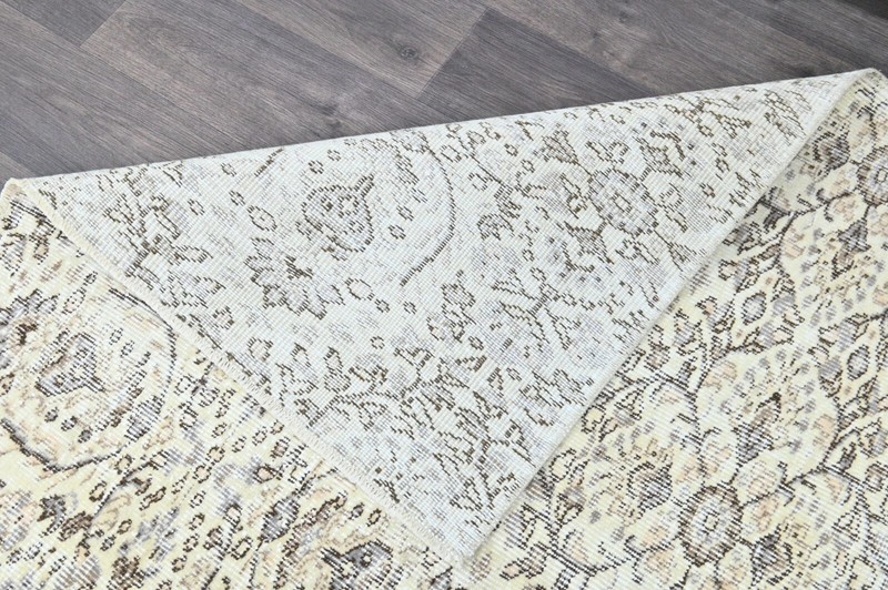 Oushak Turkish Vintage Rug 5x8 Kilim Rug Anatolian Handmade Boho Decor BEIGE gallery