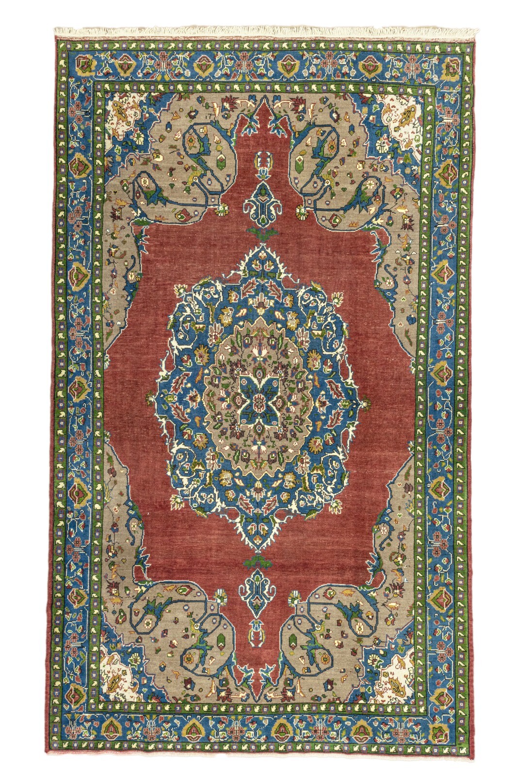 Unique 6.9x11.9 ft Handwoven Turkish Oushak Rug, Red Blue Green Vintage Area Rug gallery
