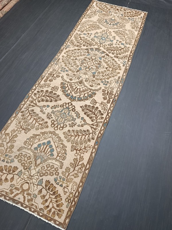 Vintage Oriental Entryway Runner, 2.5x8.2ft, Beige Antique Caucasian Hallway Rug gallery